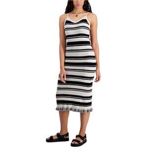 Freshman Womens Juniors Crochet Striped Sweater Midi Dress, NWT